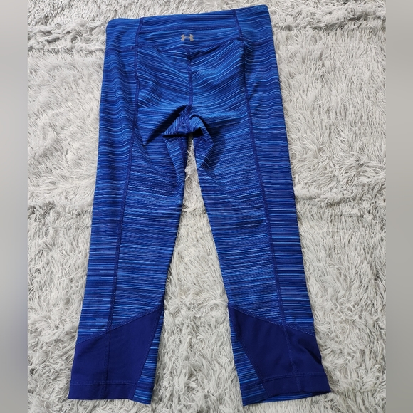 Under Armour Blue Space Dye Crop Leggings - Picture 3 of 5